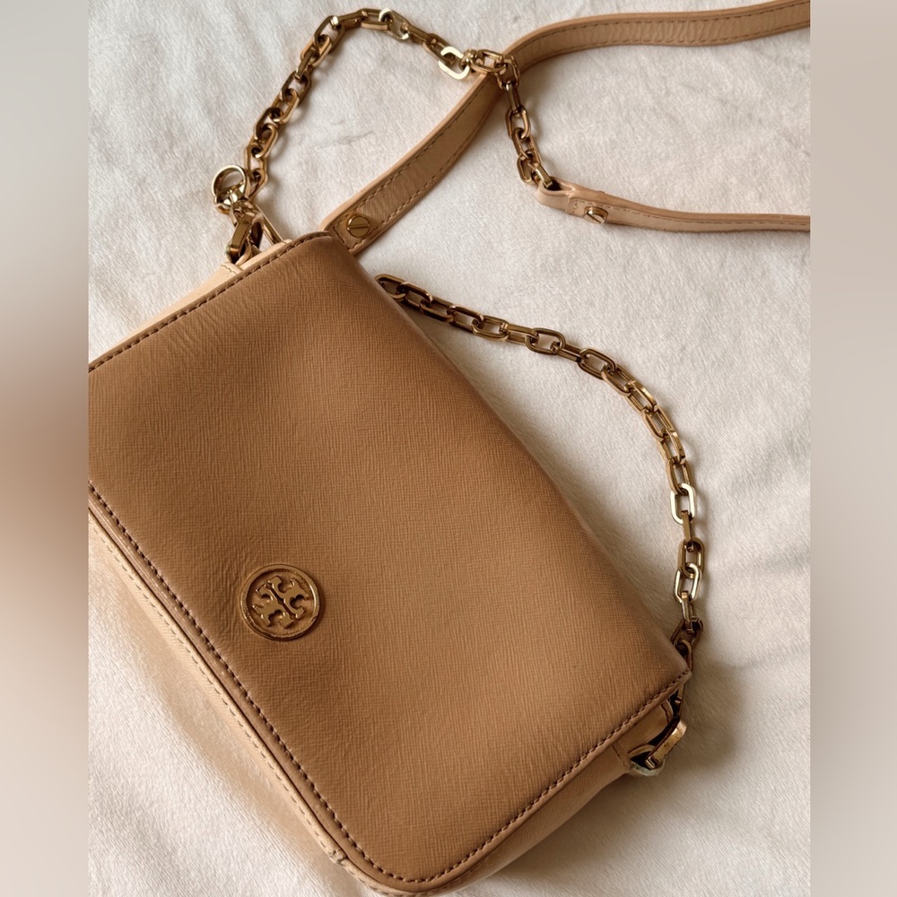 Tory Burch crossbody bag in beige with gold